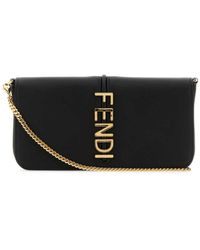 Fendi - Graphy Leather Wallet On Chain - Lyst