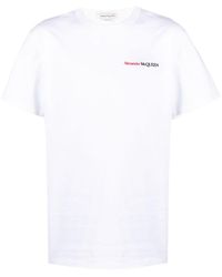 Alexander McQueen - Katoenen T-shirt Met Geborduurd Logo - Lyst