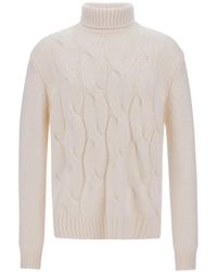 Herno - Pull En Maille Torsadée À Col Roulé - Lyst