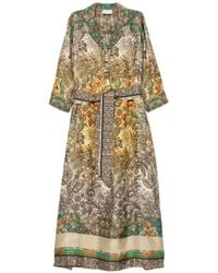 Pierre Louis Mascia - Floral-Print Belted Dress - Lyst