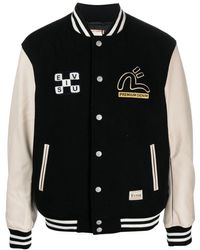 Evisu - Daruma Appliqué Wool Baseball Jacket - Lyst