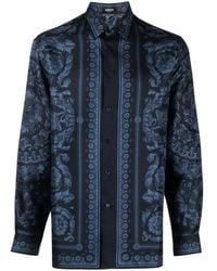 Versace - ネイビー バロッコ シャツ - Lyst