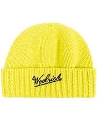 Woolrich - Logo-Intarsia Beanie - Lyst