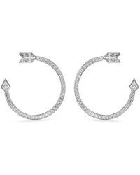 Swarovski - Idyllia Crystal-Embellished Arrow Hoop Earrings - Lyst