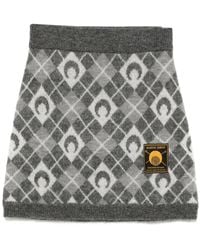 Marine Serre - Moon Argyle Knit Mini Skirt - Lyst
