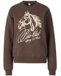 Sporty & Rich - Horse-Print Crew-Neck Sweatshirt - Lyst