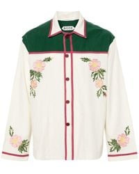 Bode - Embroidered Wool Shirt - Lyst