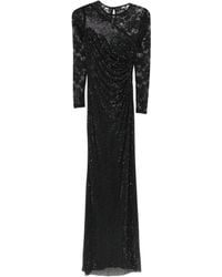 Self-Portrait - Rhinestone Lace Sleeves Maxi Dress - Lyst