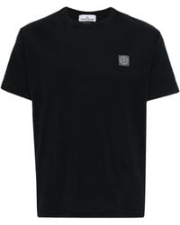 Stone Island - T-Shirt Con Applicazione Logo - Lyst