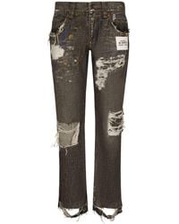 Dolce & Gabbana - Ripped Denim Jeans - Lyst