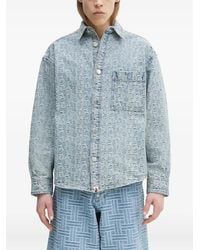 A Bathing Ape - Monogram-Print Denim Shirt Jacket - Lyst