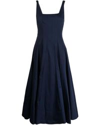 STAUD - Wells Flared Midi Dress - Lyst