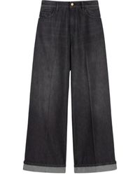 Max Mara - Wide-Leg Cuffed Jeans - Lyst