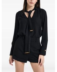 Elisabetta Franchi - Pussy-Bow-Tone Button Shirt - Lyst