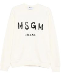 MSGM - Sudadera Con Logo Estampado - Lyst