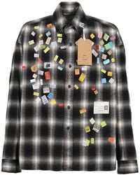 Maison Mihara Yasuhiro - Price-Sticker Printed Check Shirt - Lyst