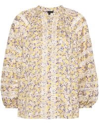 Maje - Floral-print Broderie-anglaise Blouse - Lyst