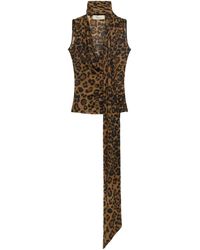 Blumarine - Leopard-Print Draped Top - Lyst