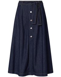 Liu Jo - Long Denim Skirt - Lyst