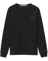 Alexander Wang - Logo-Embroidered Longsleeve T-Shirt - Lyst