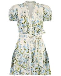 Alice + Olivia - Floral-Print Belted Dress - Lyst