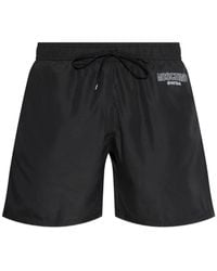 Moschino - Logo-Print Drawstring Swim Shorts - Lyst