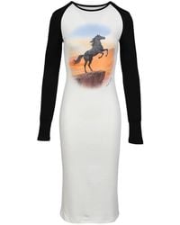 Markgong - Horse-Print Midi Dress - Lyst