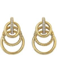 David Yurman - 18K Dy Mercer Diamond Earrings - Lyst
