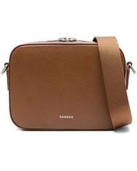 Sandro - Leather Messenger Bag - Lyst