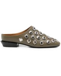 Toga - Stud-Embellished Leather Mules - Lyst