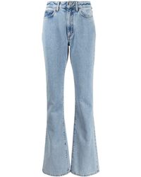 Alessandra Rich High Rise Flared Jeans - Blue