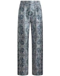 Etro - Silk Trousers Jacket With Placed Pocket-Square Paisley Print - Lyst