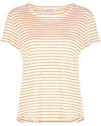 FRAME - Striped Organic-Linen T-Shirt - Lyst