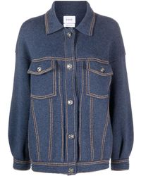 Barrie - Contrast-Stitching Denim-Effect Jacket - Lyst