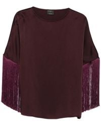 Antonelli - Fringe-Trimmed Long-Sleeve Blouse - Lyst