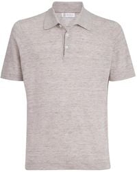 Brunello Cucinelli - Linen And Cotton Blend Polo Shirt - Lyst