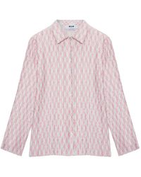 MSGM - Falda Plisada Con Motivo - Lyst