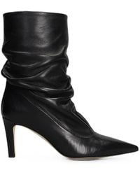 The Seller - Ruched Pointed-Toe Leather Boots - Lyst