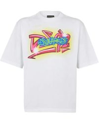 DSquared² - T-Shirt Met Grafische Print - Lyst