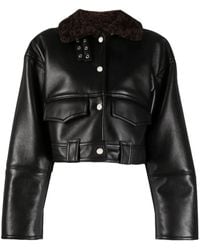 Nanushka - Cropped Leather Jacket - Lyst