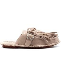 Elena Iachi - Fringing Buckle Mules - Lyst