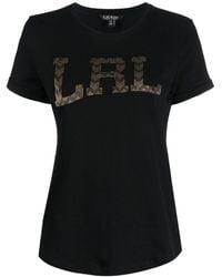 Lauren by Ralph Lauren - T-shirt Hailly à logo orné de perles - Lyst
