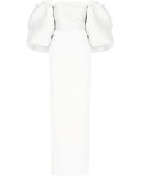 Solace London - Puff-Sleeves Off-Shoulder Maxi Evening Dress - Lyst