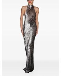 The Sei - Halterneck Bias-Cut Maxi Gown Dress - Lyst