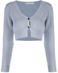Alexander Wang - Ribbed-knit Cropped Cardigan - Lyst