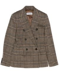 Max Mara - Double-Breasted Check Blazer - Lyst