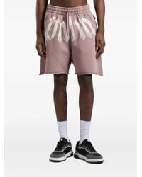 Palm Angels - Logo-Print Raw-Cut Shorts - Lyst