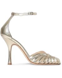 Anna F. - Sandales En Cuir À Effet Métallisé - Lyst