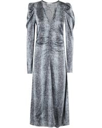 Ganni - Vestido Con Estampado De Piel De Pitón - Lyst
