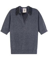 Semicouture - Bead-Embellished Knitted Sweater - Lyst